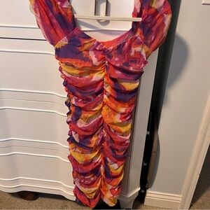 Colorful off the shoulder dress-Urban Outfitters